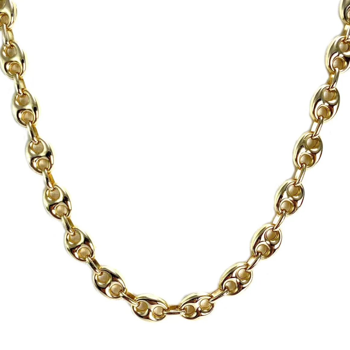 Collier d'occasion en or jaune 750, maille grain de café, 60 cm