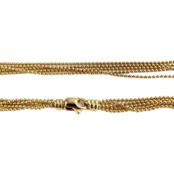 Collier d'occasion en or jaune 750, maille boule, 45 cm