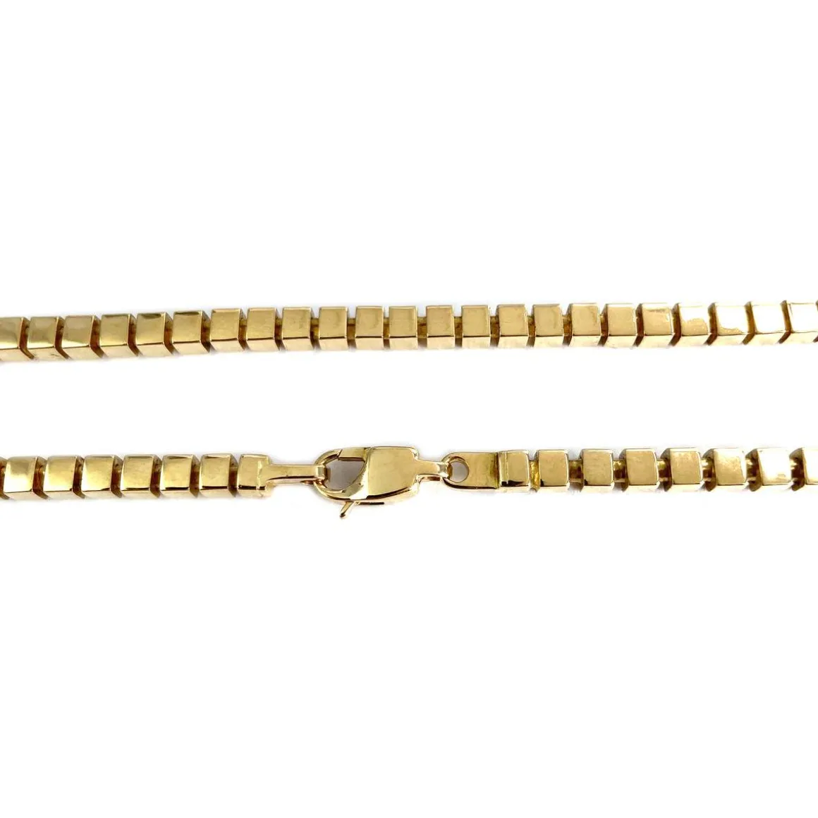 Collier d'occasion en or jaune 750, maille fantaisie, 59.5 cm
