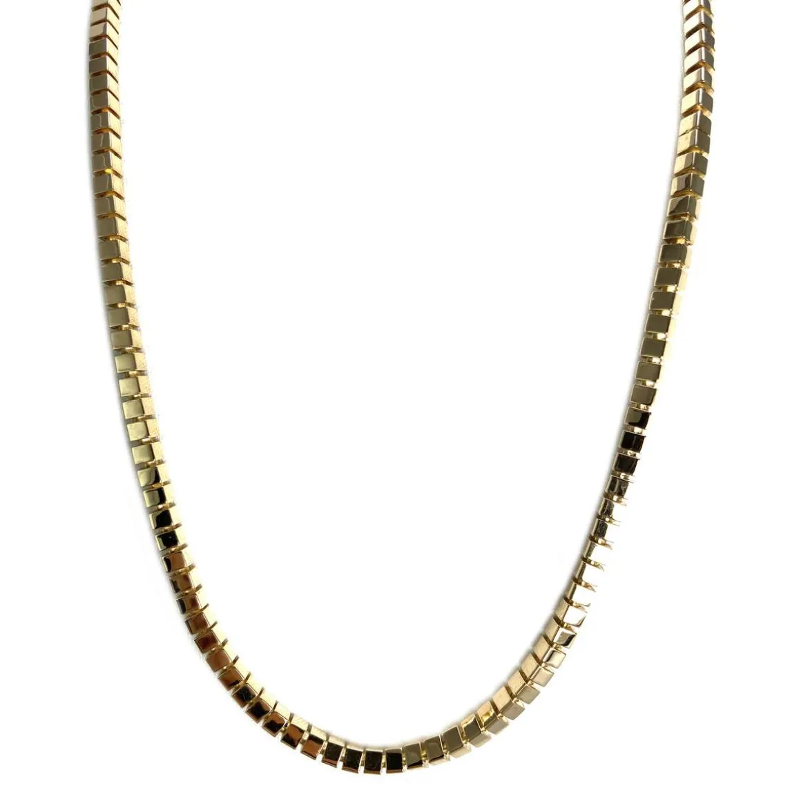 Collier d'occasion en or jaune 750, maille fantaisie, 59.5 cm