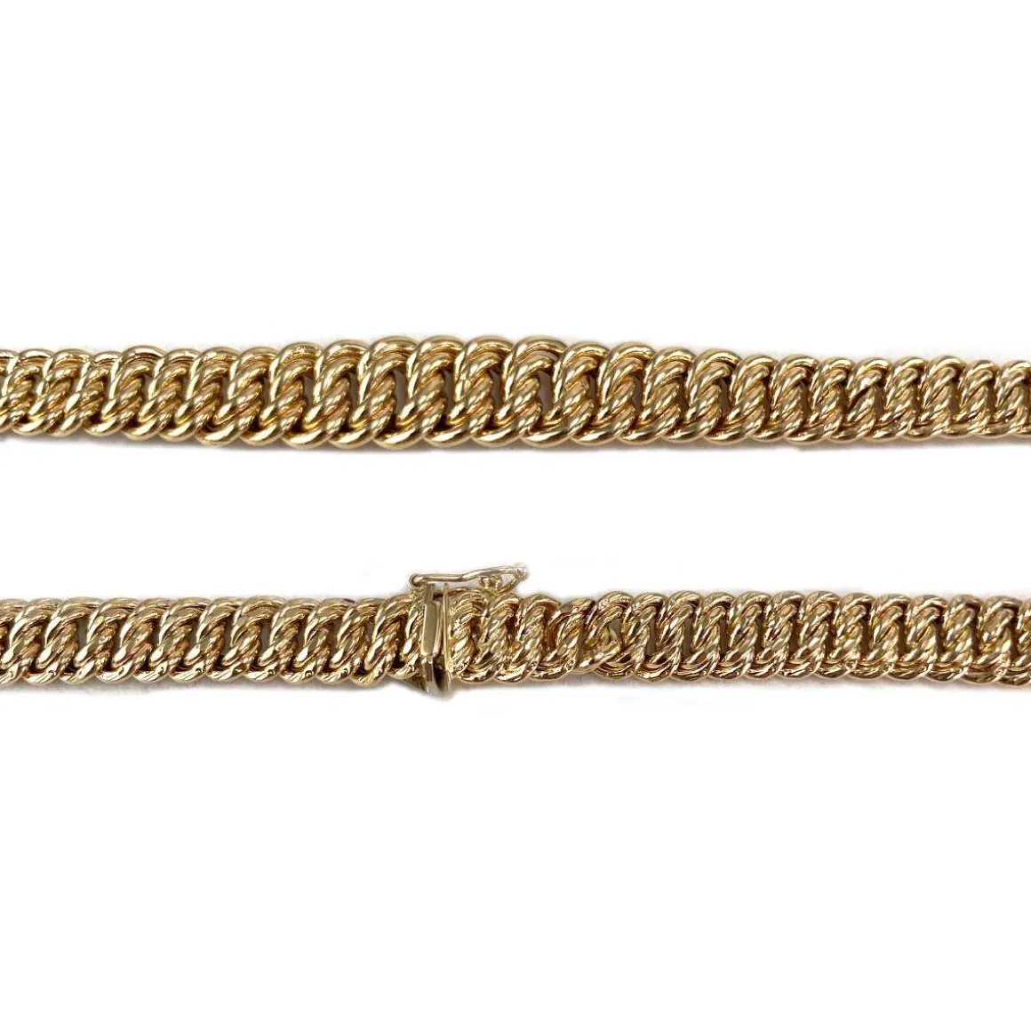 Collier d'occasion en or jaune 750, maille américaine, 45 cm