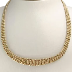Collier d'occasion en or jaune 750, maille américaine, 45 cm