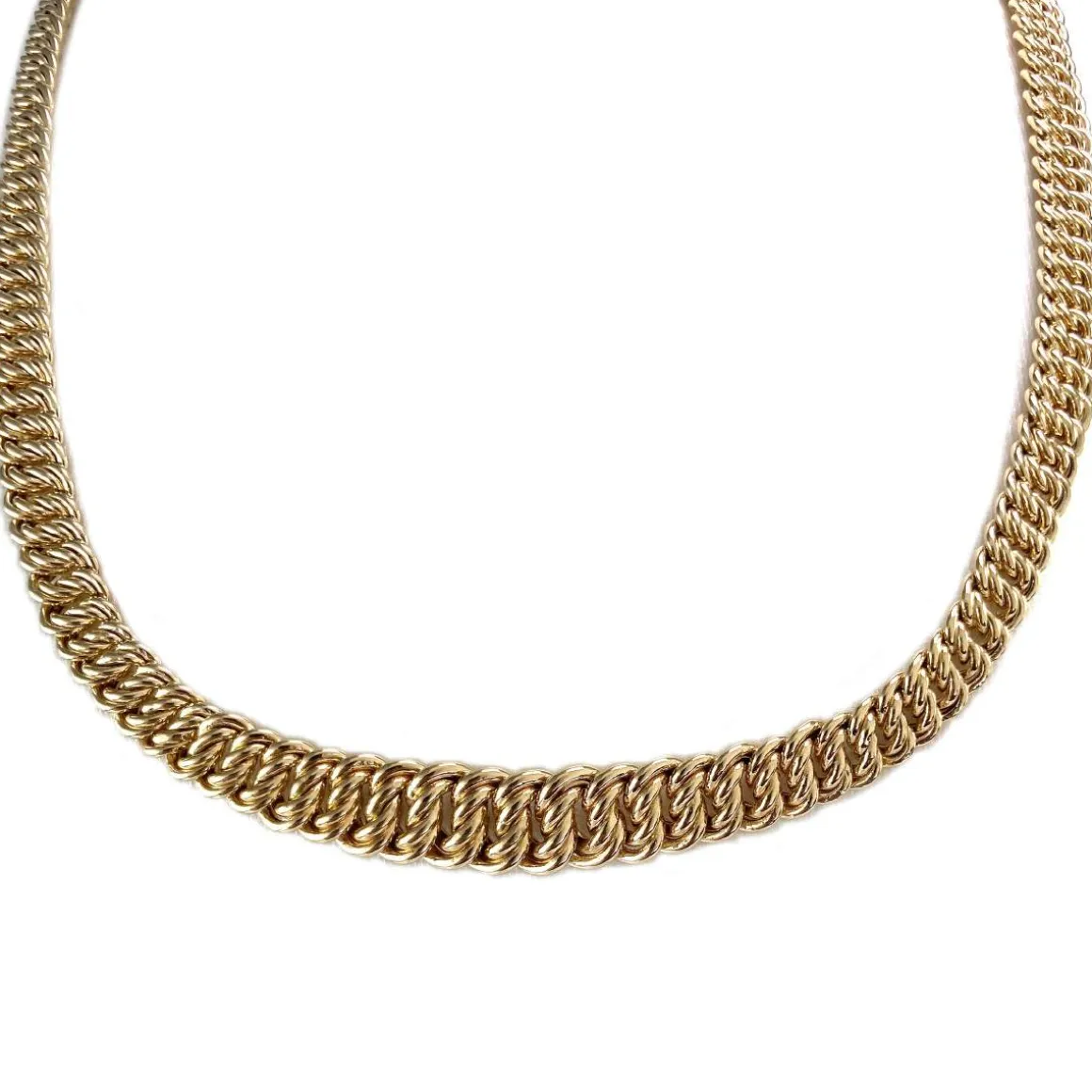 Collier d'occasion en or jaune 750, maille américaine, 45 cm