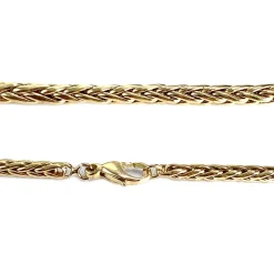 Collier d'occasion en or jaune 750, maille palmier, diamants et saphirs, 42 cm