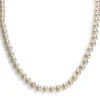 Collier d'occasion en or jaune 750, perles de culture et diamants, 80 cm