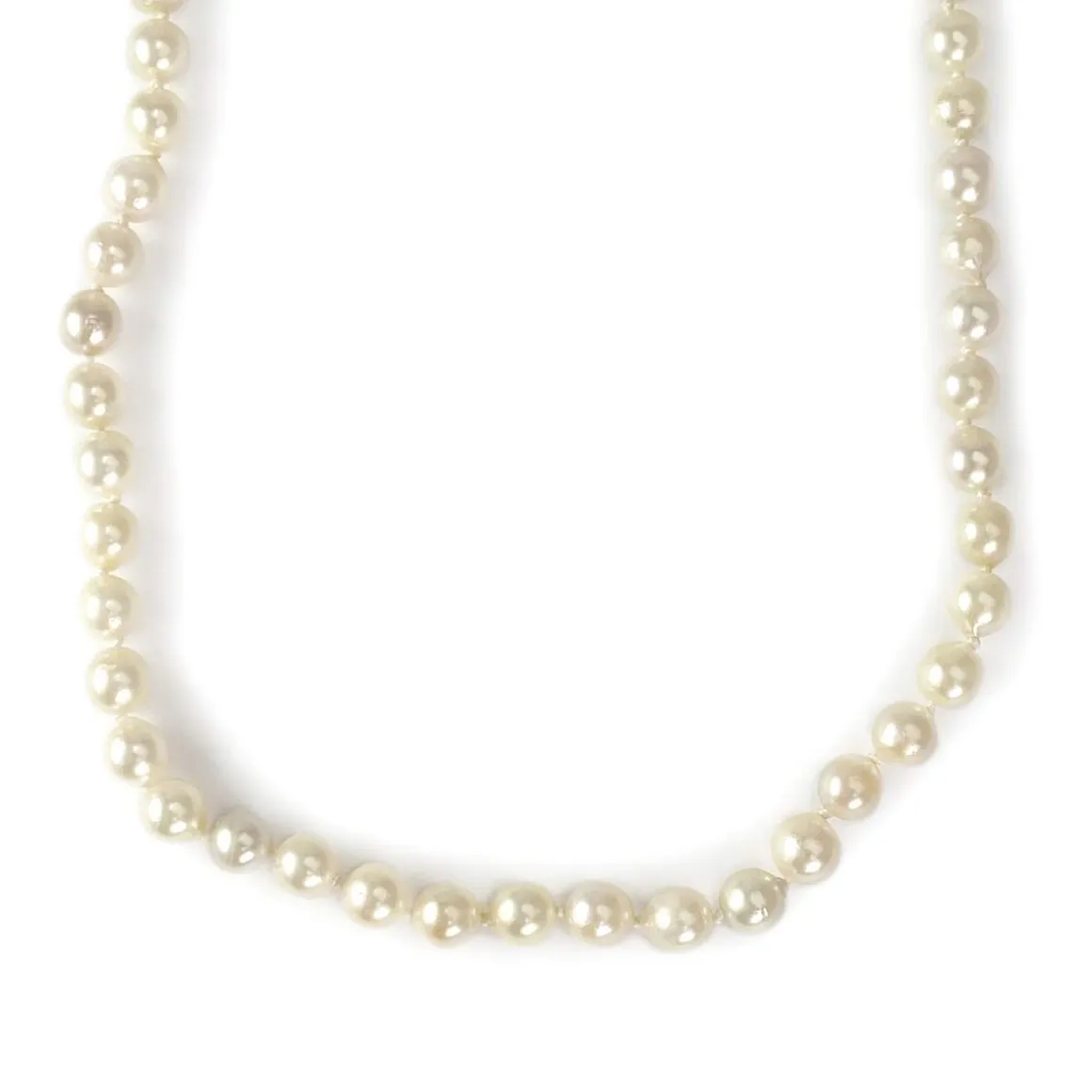 Collier d'occasion en or 750, perles de culture du japon, 45 cm