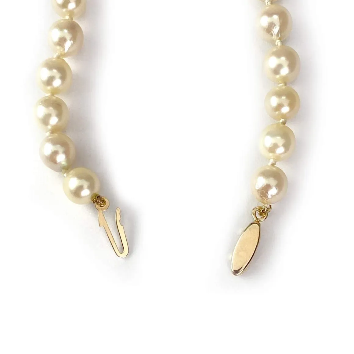 Collier d'occasion en or 750, perles de culture du japon, 45 cm