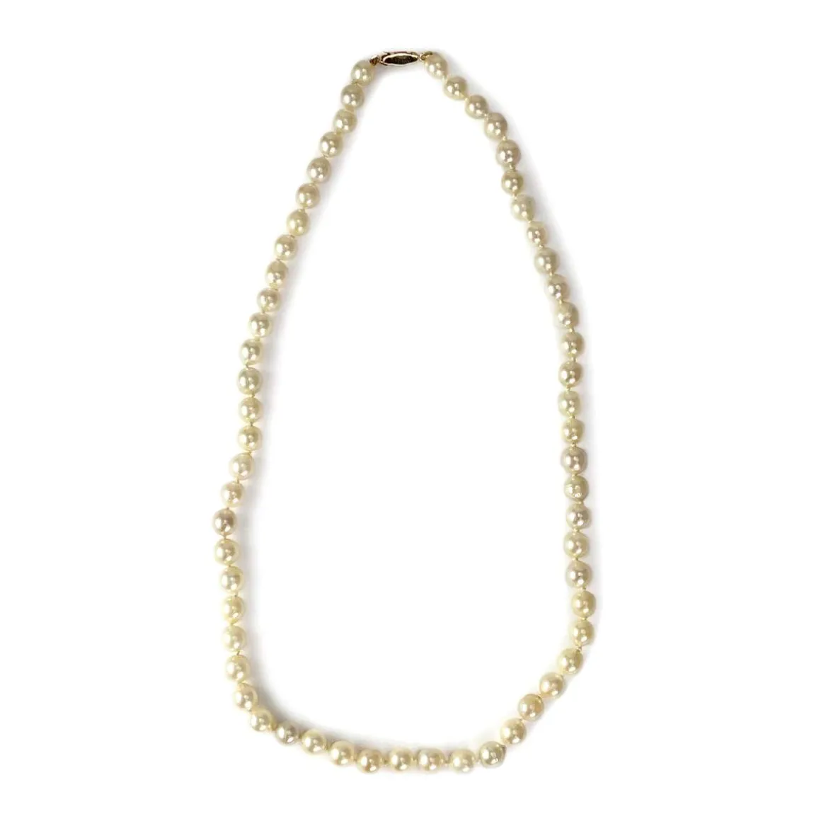 Collier d'occasion en or 750, perles de culture du japon, 45 cm
