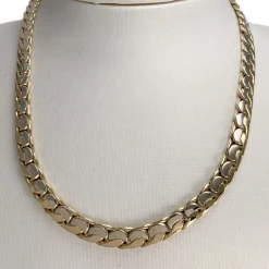 Collier d'occasion en 2 ors 750, maille fantaisie, 44 cm