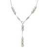 Collier d'occasion or 750 blanc diamants perles de culture du Japon 40 cm