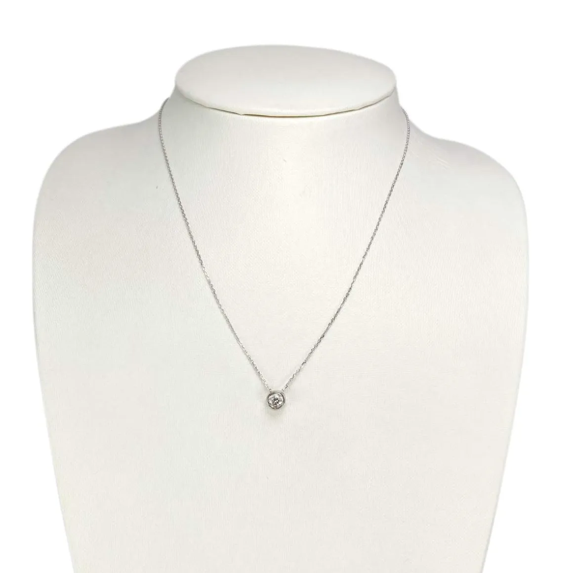 Collier d'occasion or 750 blanc diamant 42.5 cm