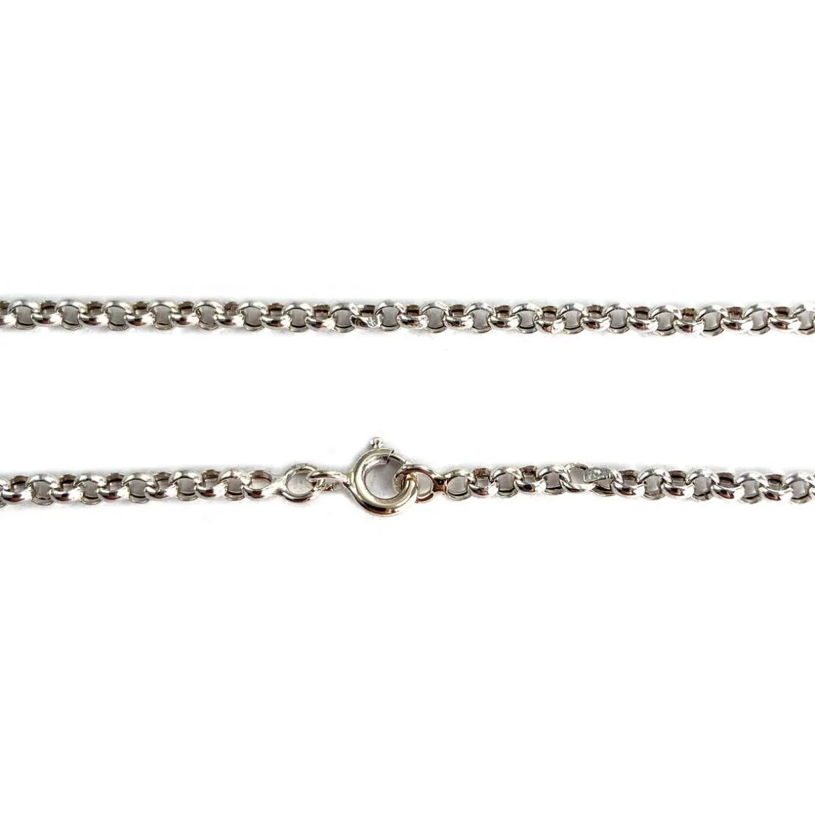 Collier d'occasion or 750 blanc maille jaseron 42cm