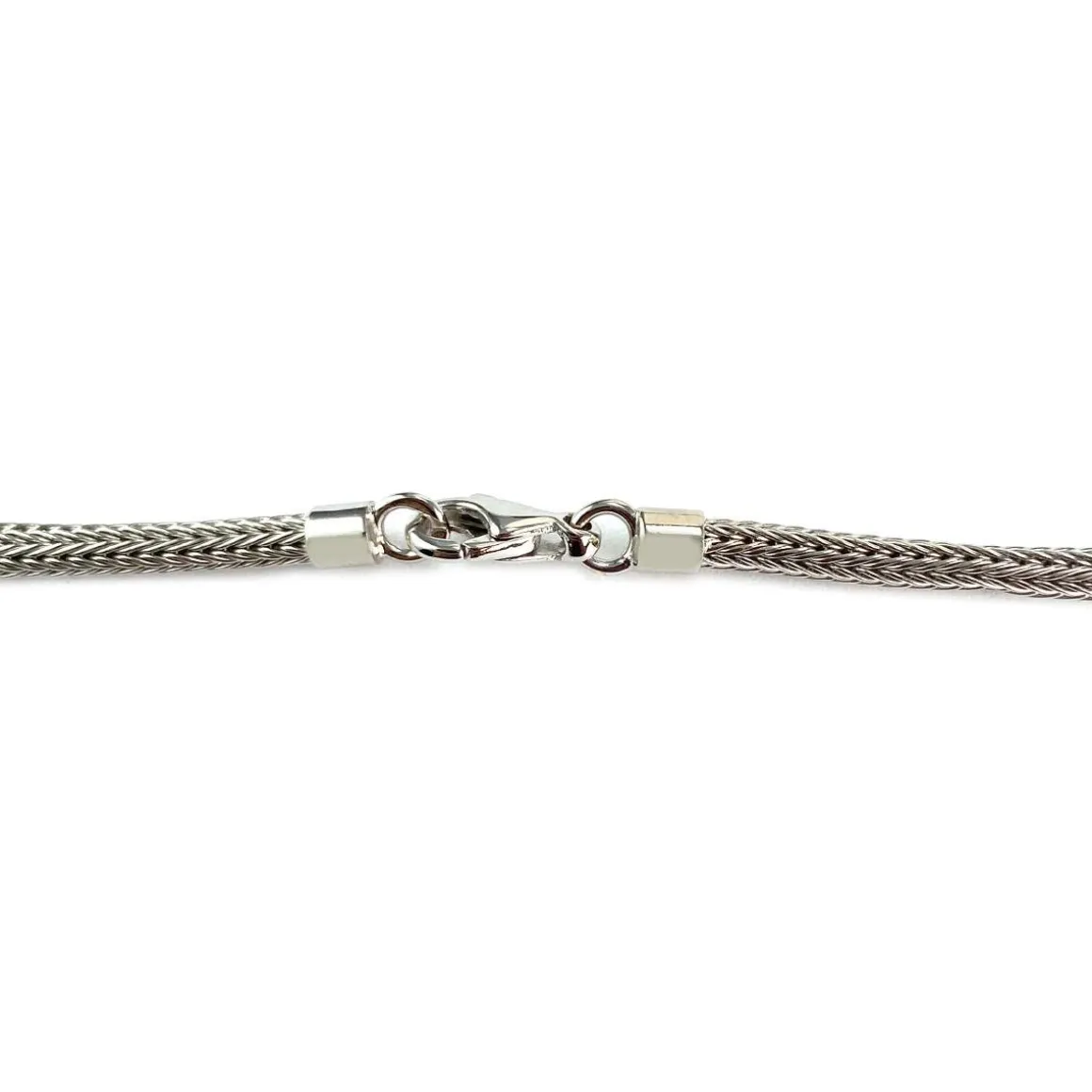 Collier d'occasion or 585 blanc maille fantaisie 39 cm