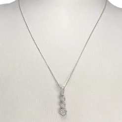 Collier d'occasion or 375 blanc maille forcat diamant 40.5 cm