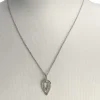 Collier d'occasion or 375 blanc maille fantaisie diamants