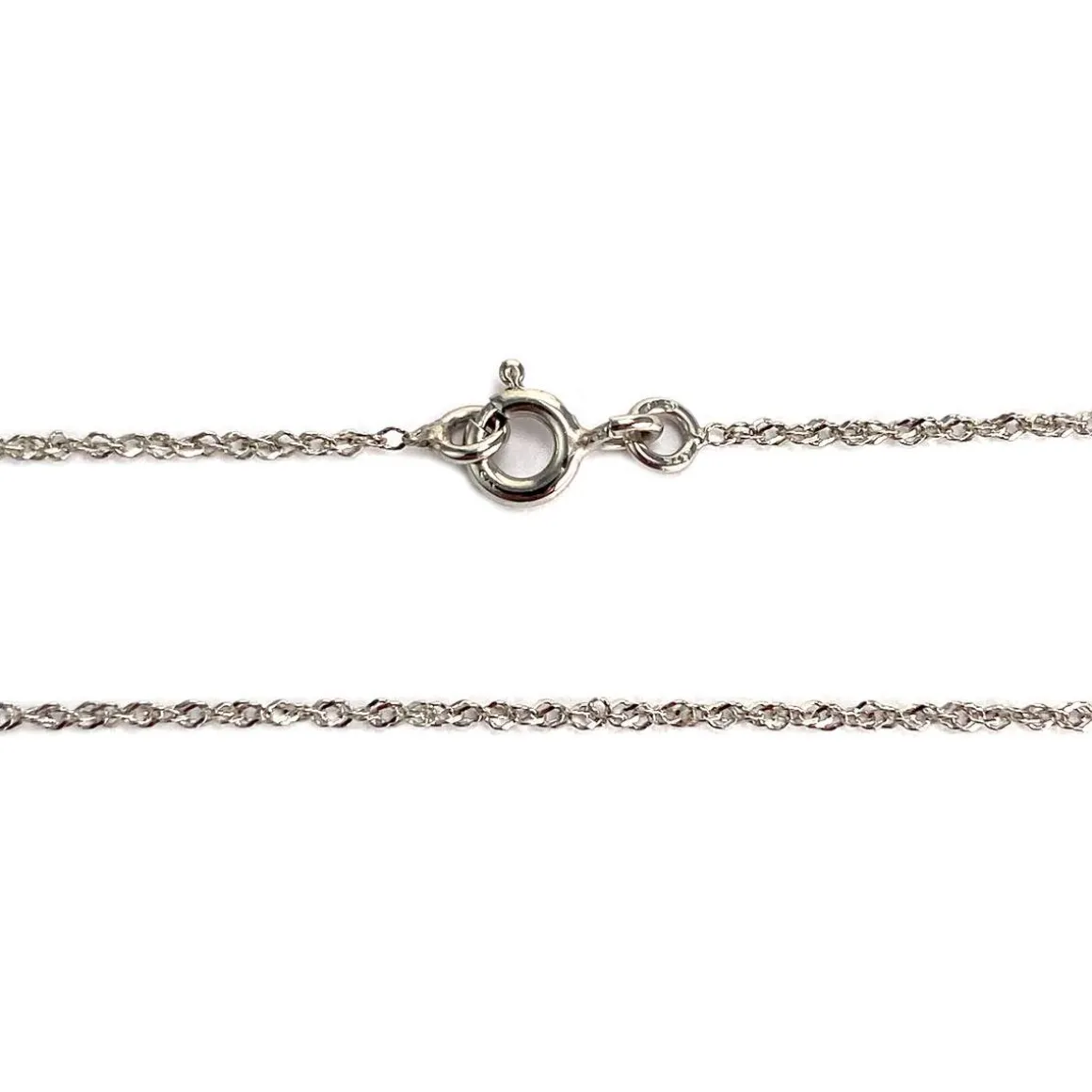 Collier d'occasion or 375 blanc maille fantaisie diamants