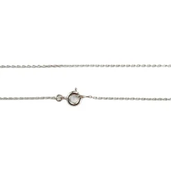 Collier d'occasion or 750 blanc maille forcat diamant saphir