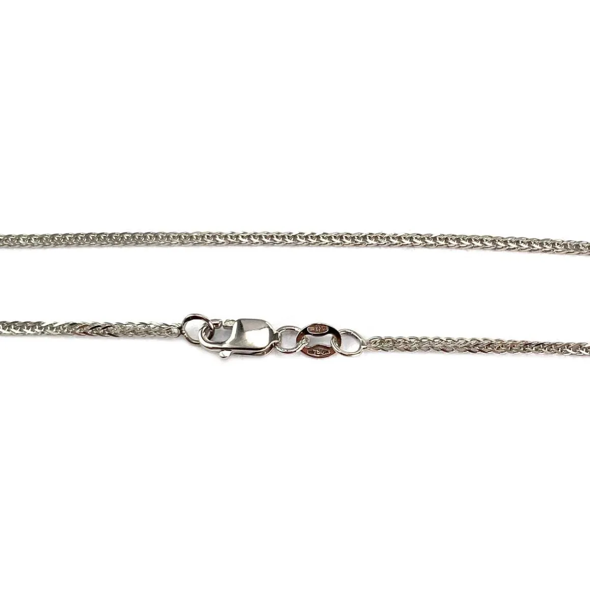 Collier d'occasion or 750 blanc saphir diamant