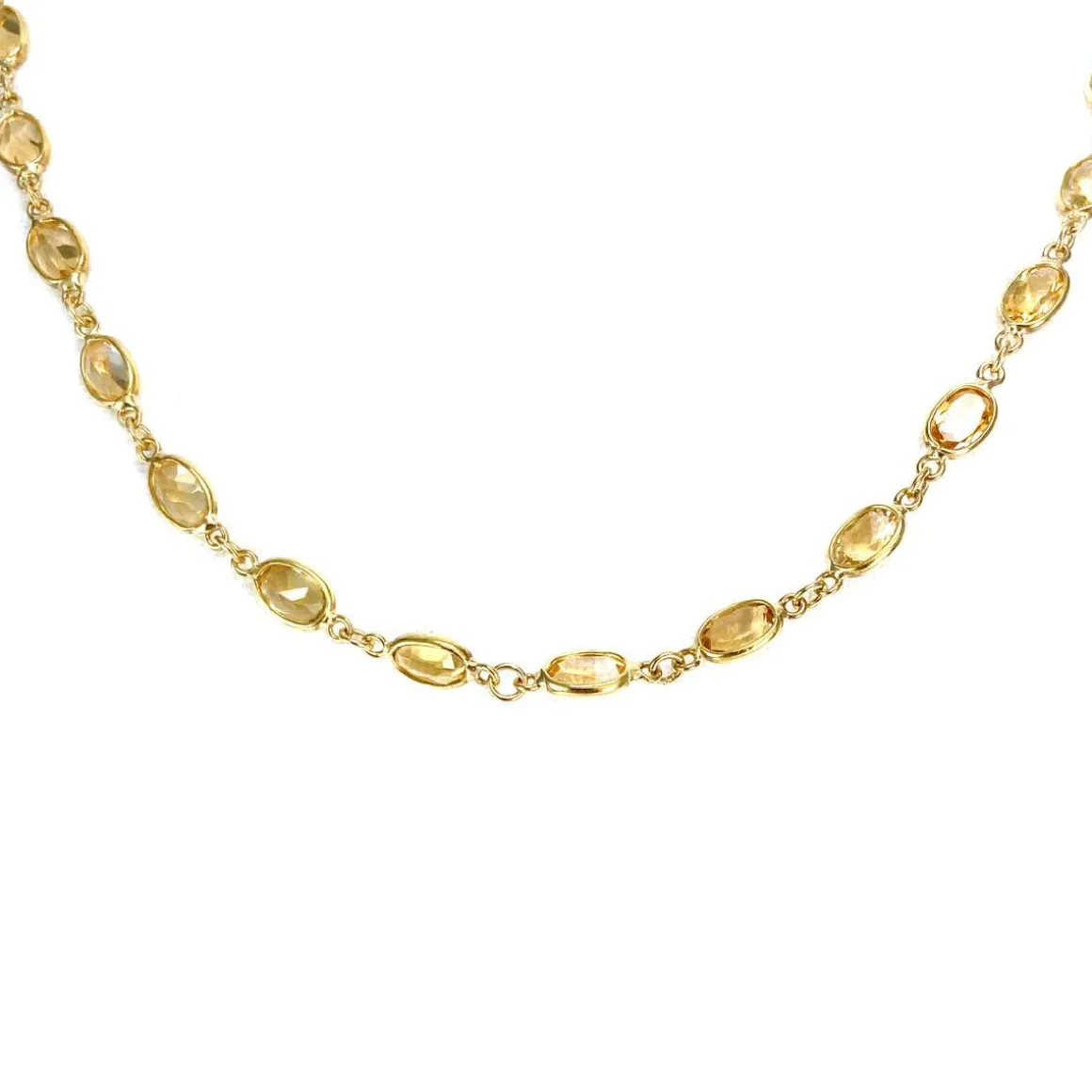 Collier d'occasion or 750 jaune citrines 43 cm