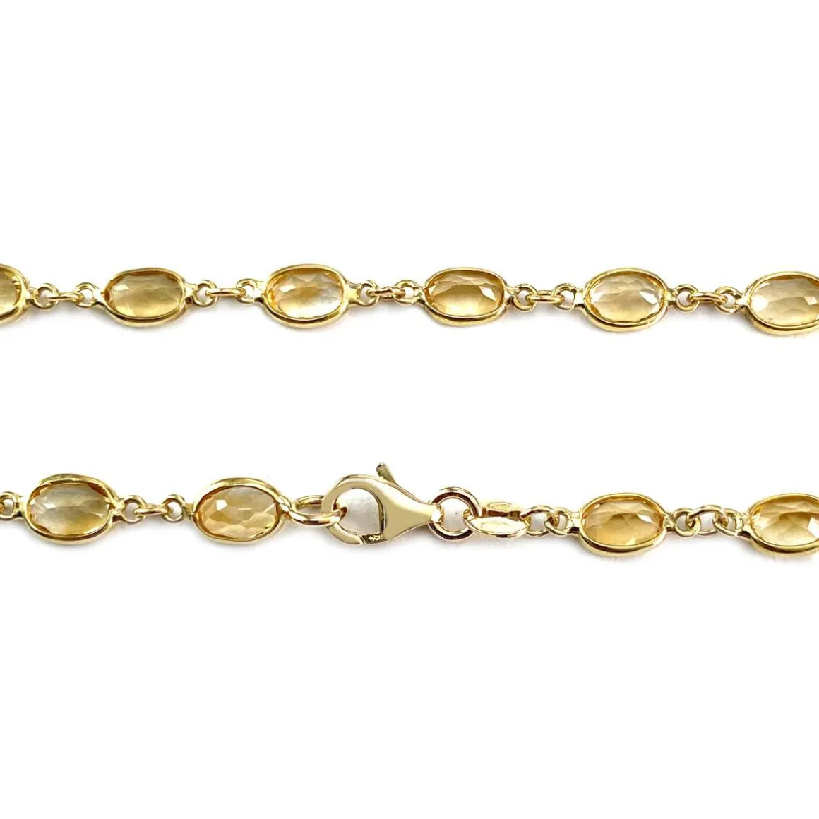 Collier d'occasion or 750 jaune citrines 43 cm