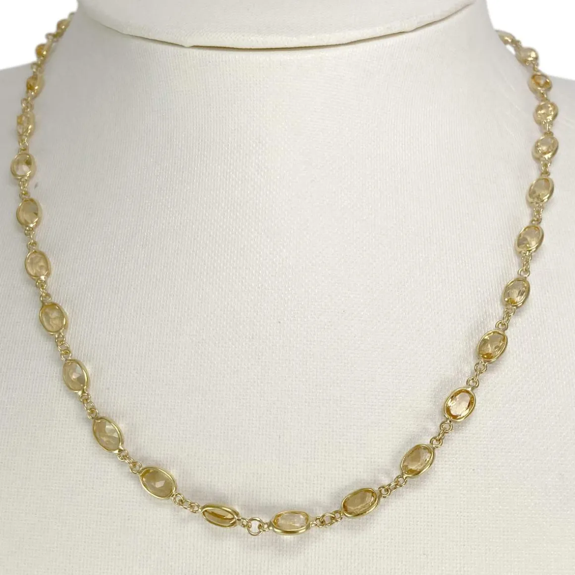 Collier d'occasion or 750 jaune citrines 43 cm
