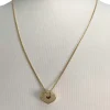 Collier d'occasion or 750 jaune coeur maille forcat zirconias