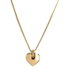 Collier d'occasion or 750 jaune coeur maille forcat zirconias