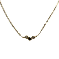 Collier d'occasion or 750 jaune diamants émeraude 38cm