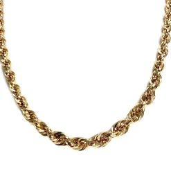 Collier d'occasion or jaune 750, maille corde, 45 cm