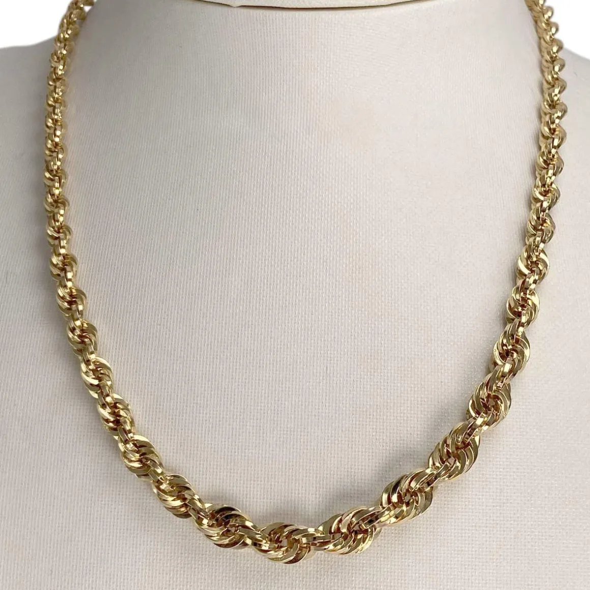 Collier d'occasion or jaune 750, maille corde, 45 cm