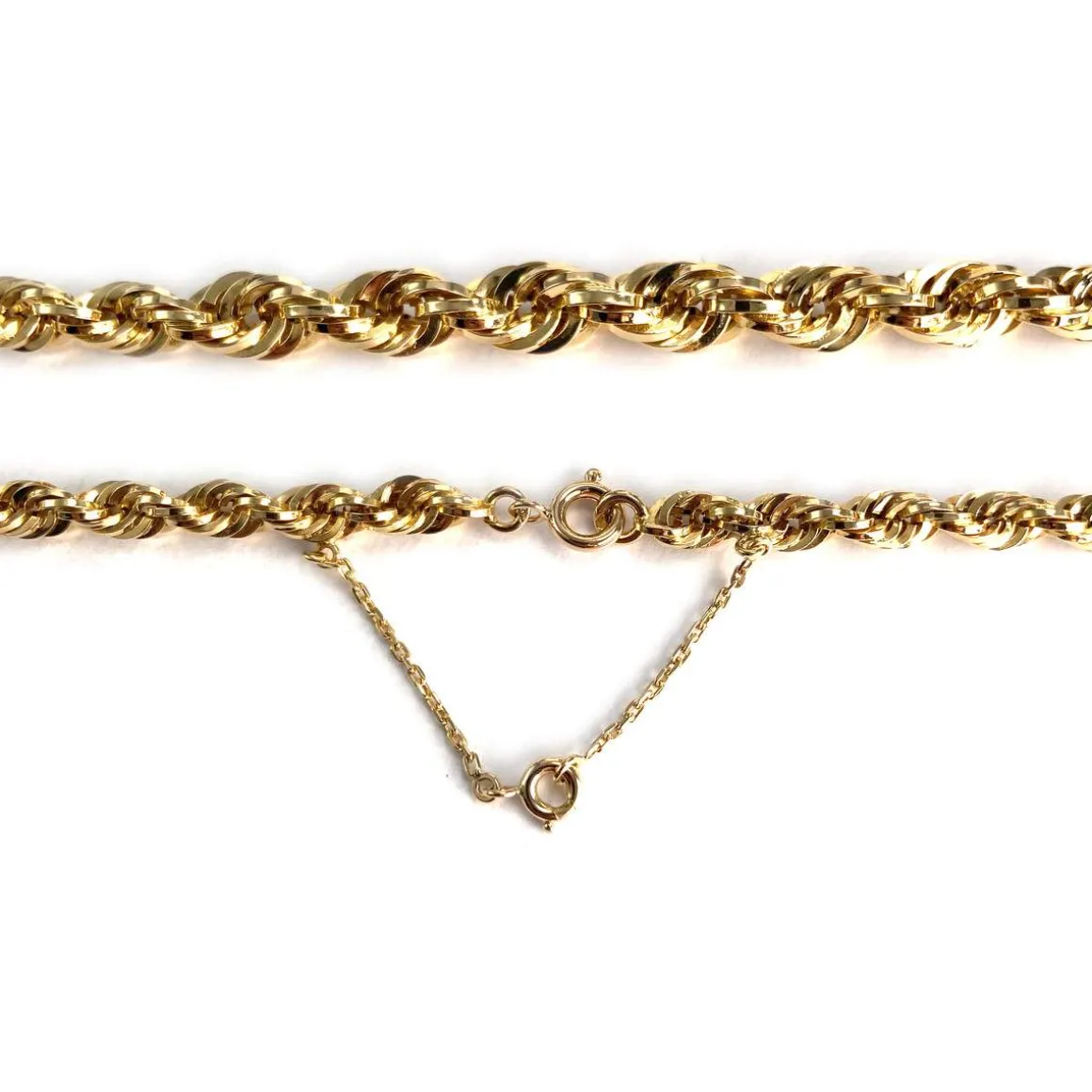 Collier d'occasion or jaune 750, maille corde, 45 cm