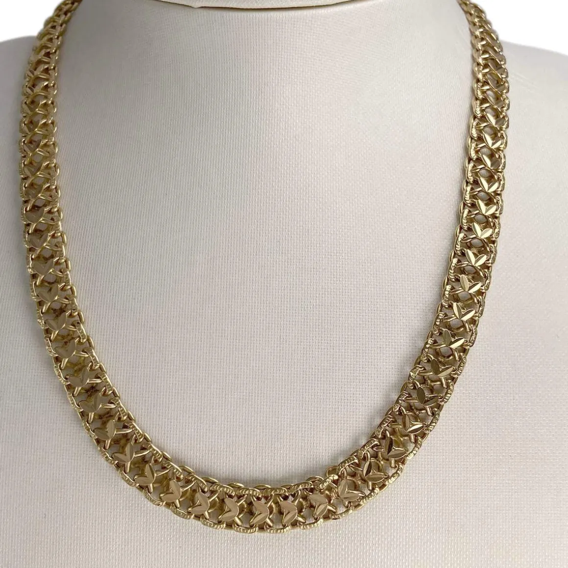 Collier d'occasion or jaune 750, maille fantaisie, 47cm