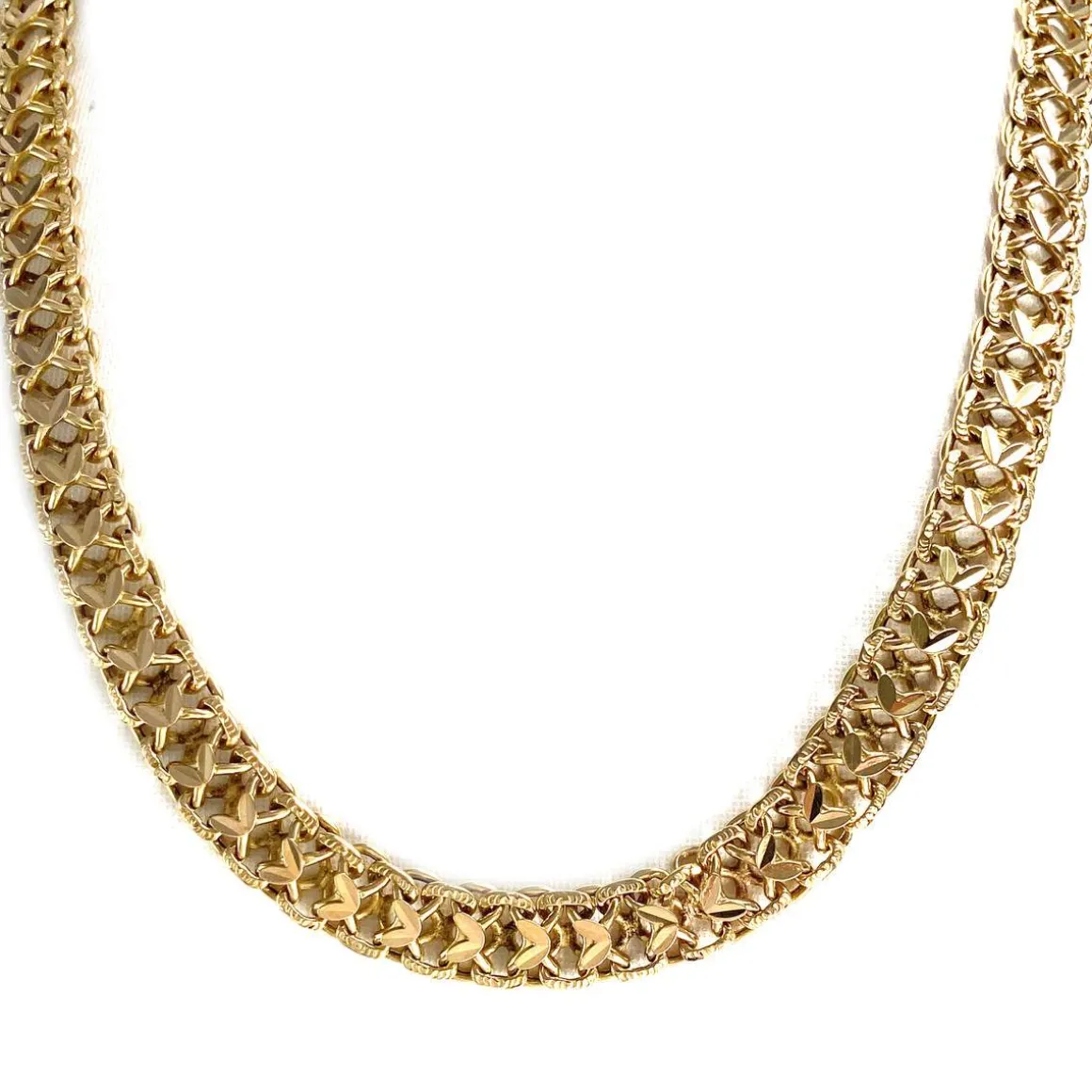 Collier d'occasion or jaune 750, maille fantaisie, 47cm