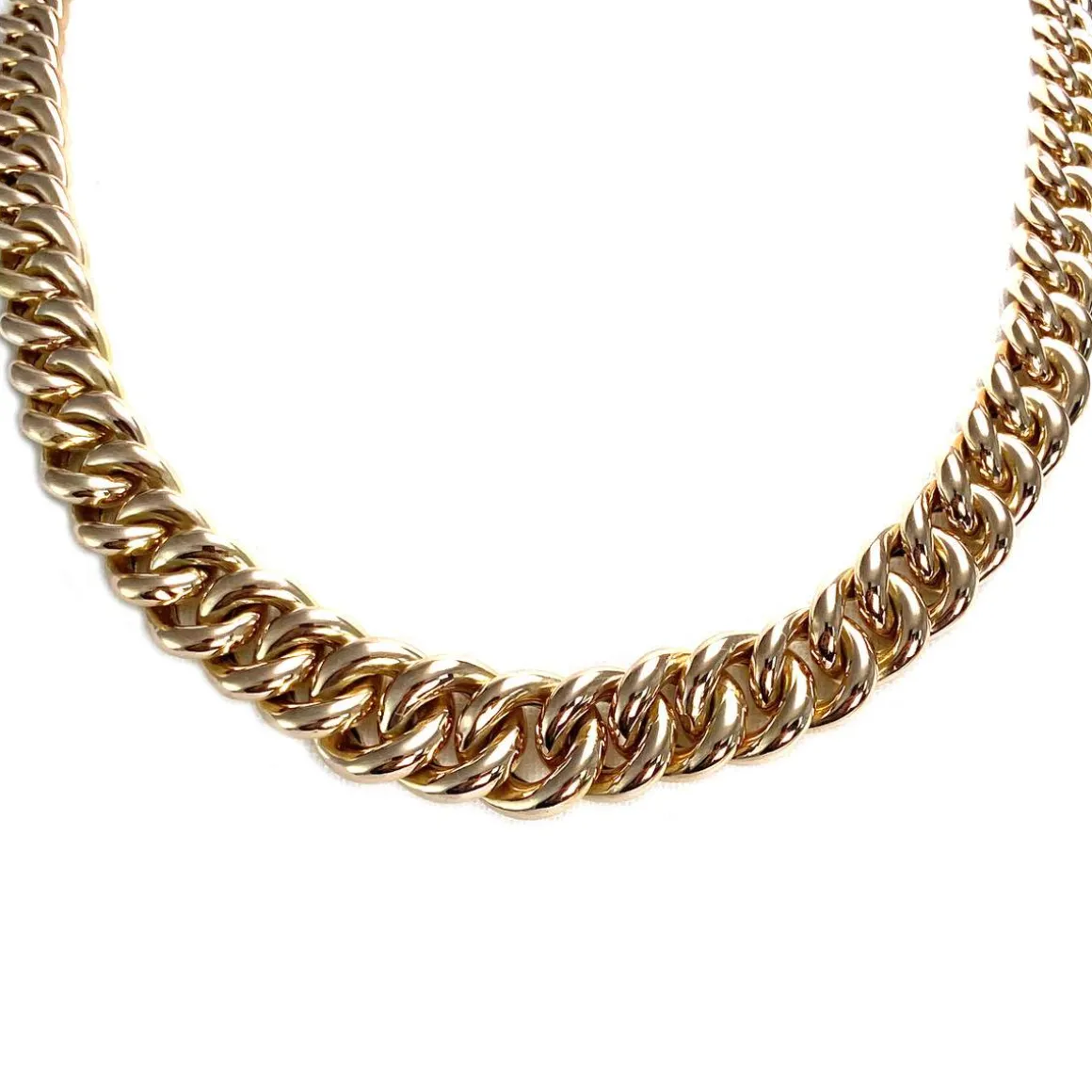 Collier d'occasion or jaune 750, maille américaine, 42.5 cm