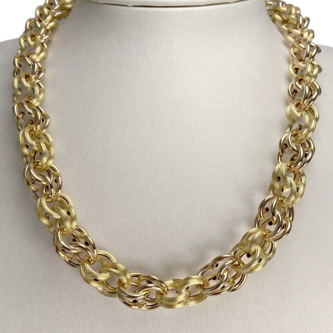 Collier d'occasion or jaune 750, maille fantaisie, 35.83 g