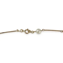 Collier d'occasion or 750 jaune maille fantaisie perles de culture 74 cm