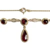 Collier d'occasion or 750 jaune maille forcat grenat
