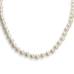 Collier d'occasion or 750 jaune maille perles, perles de culture du Japon