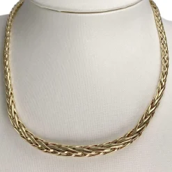 Collier d'occasion or 750 jaune maille palmier 46 cm