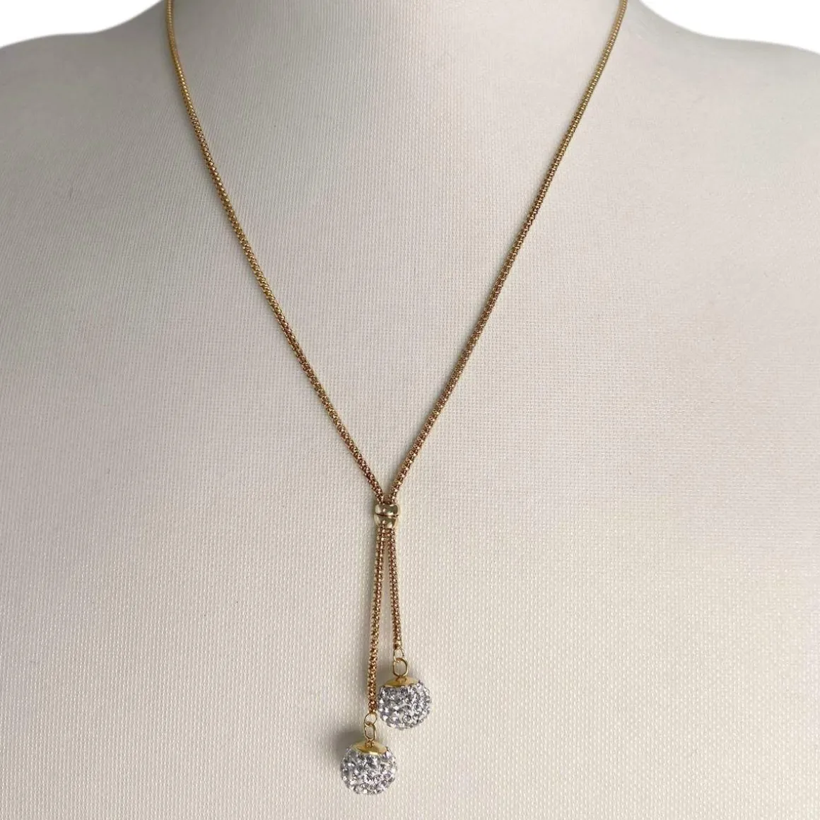 Collier d'occasion or 375 jaune maille fantaisie pierres synthetiques 44 cm