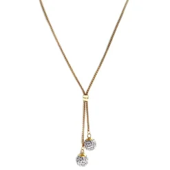 Collier d'occasion or 375 jaune maille fantaisie pierres synthetiques 44 cm