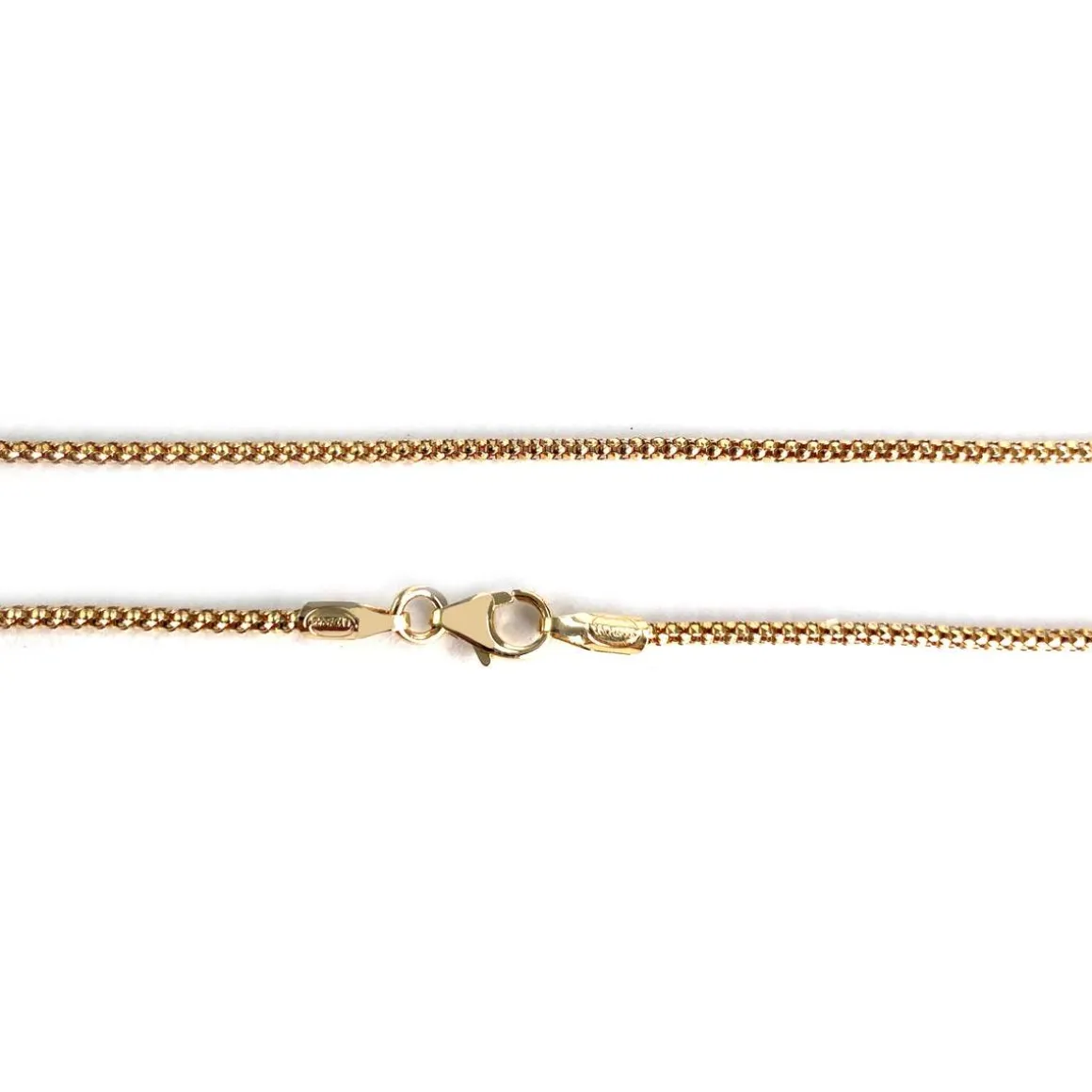 Collier d'occasion or 375 jaune maille fantaisie pierres synthetiques 44 cm