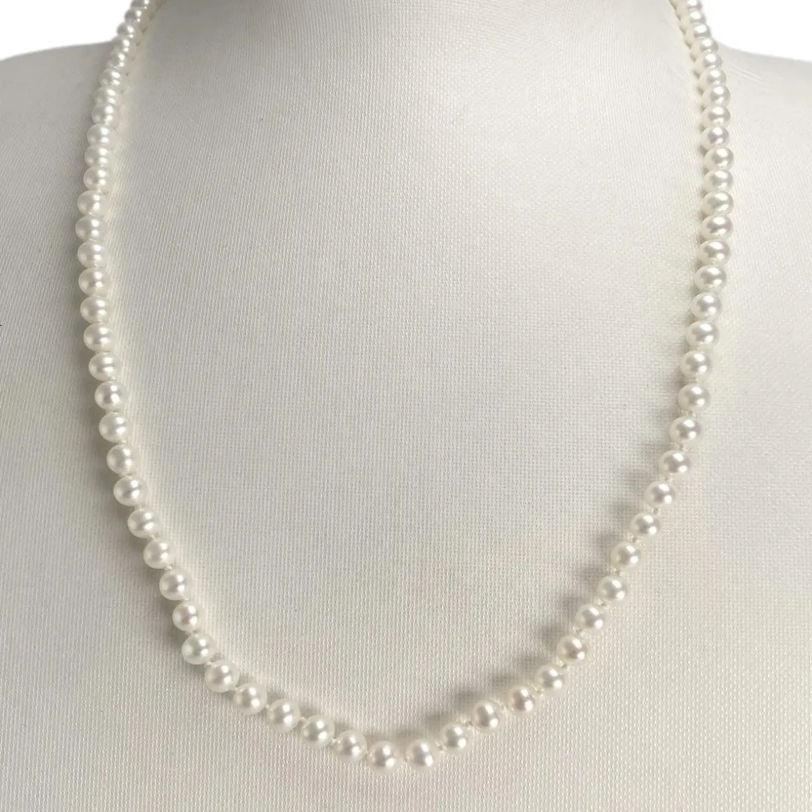 Collier d'occasion or 750 jaune maille perles, perles de culture