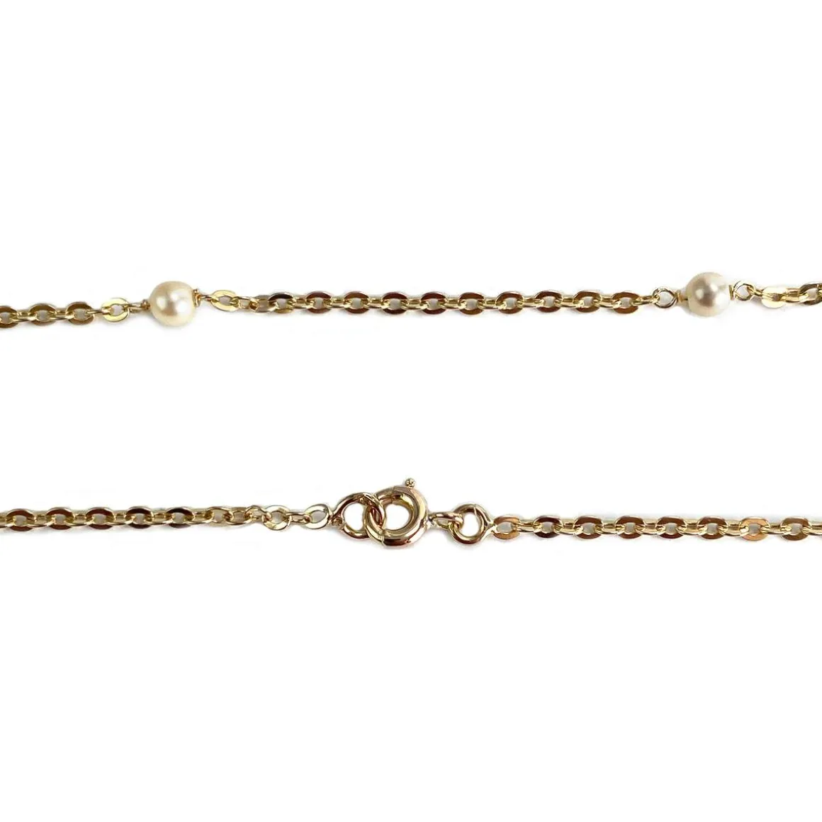 Collier d'occasion or 750 jaune maille forcat perle de culture