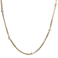 Collier d'occasion or 750 jaune maille forcat perle de culture