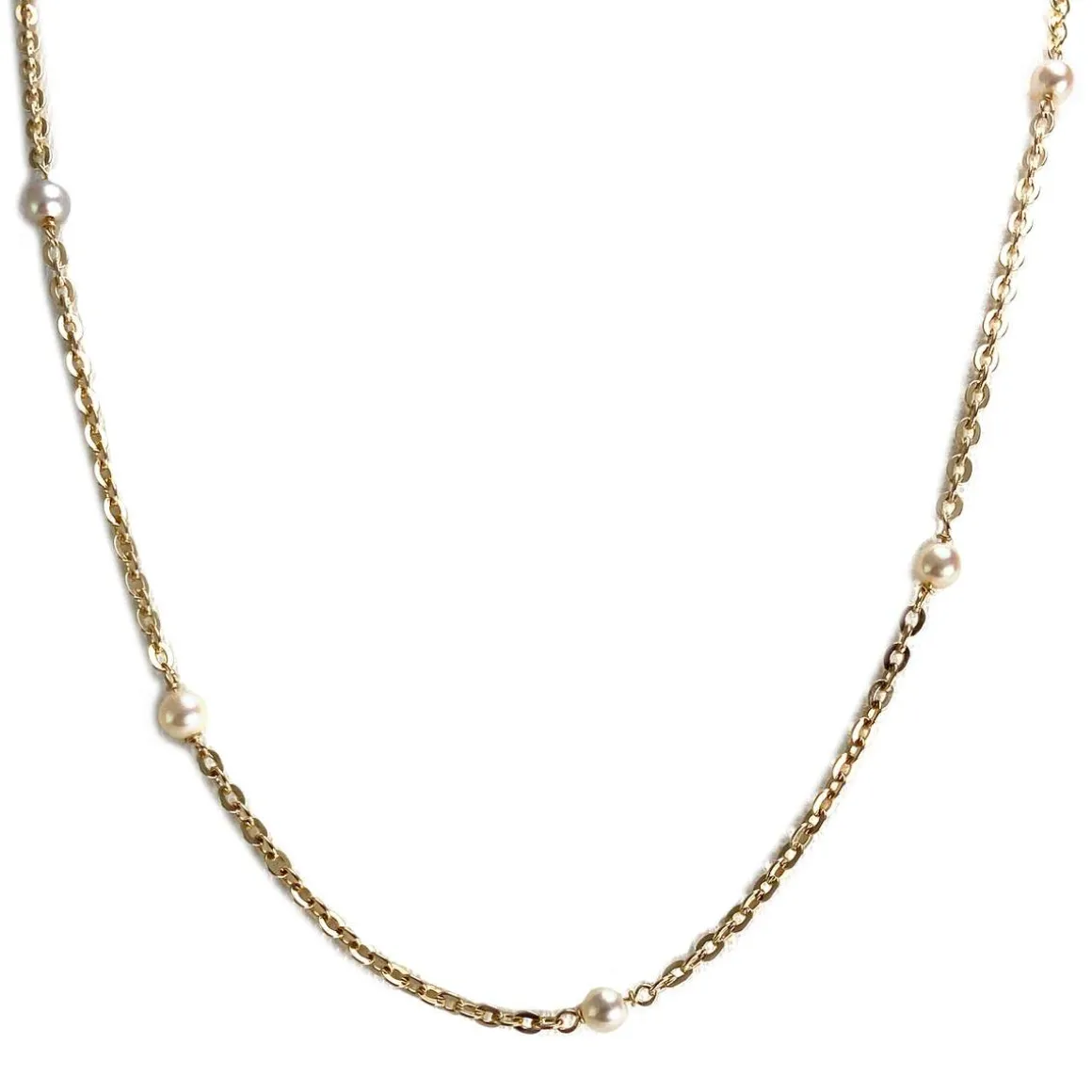 Collier d'occasion or 750 jaune maille forcat perle de culture