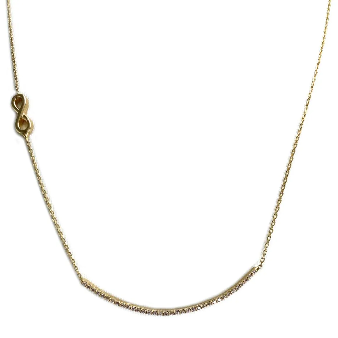 Collier d'occasion or 750 jaune maille forçat, zirconias