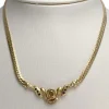 Collier d'occasion or 750 jaune maille anglaise diamants, saphirs