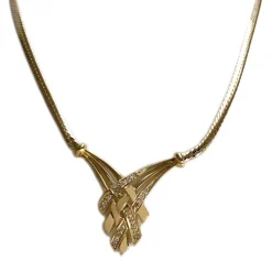 Collier d'occasion or 750 jaune maille anglaise diamants