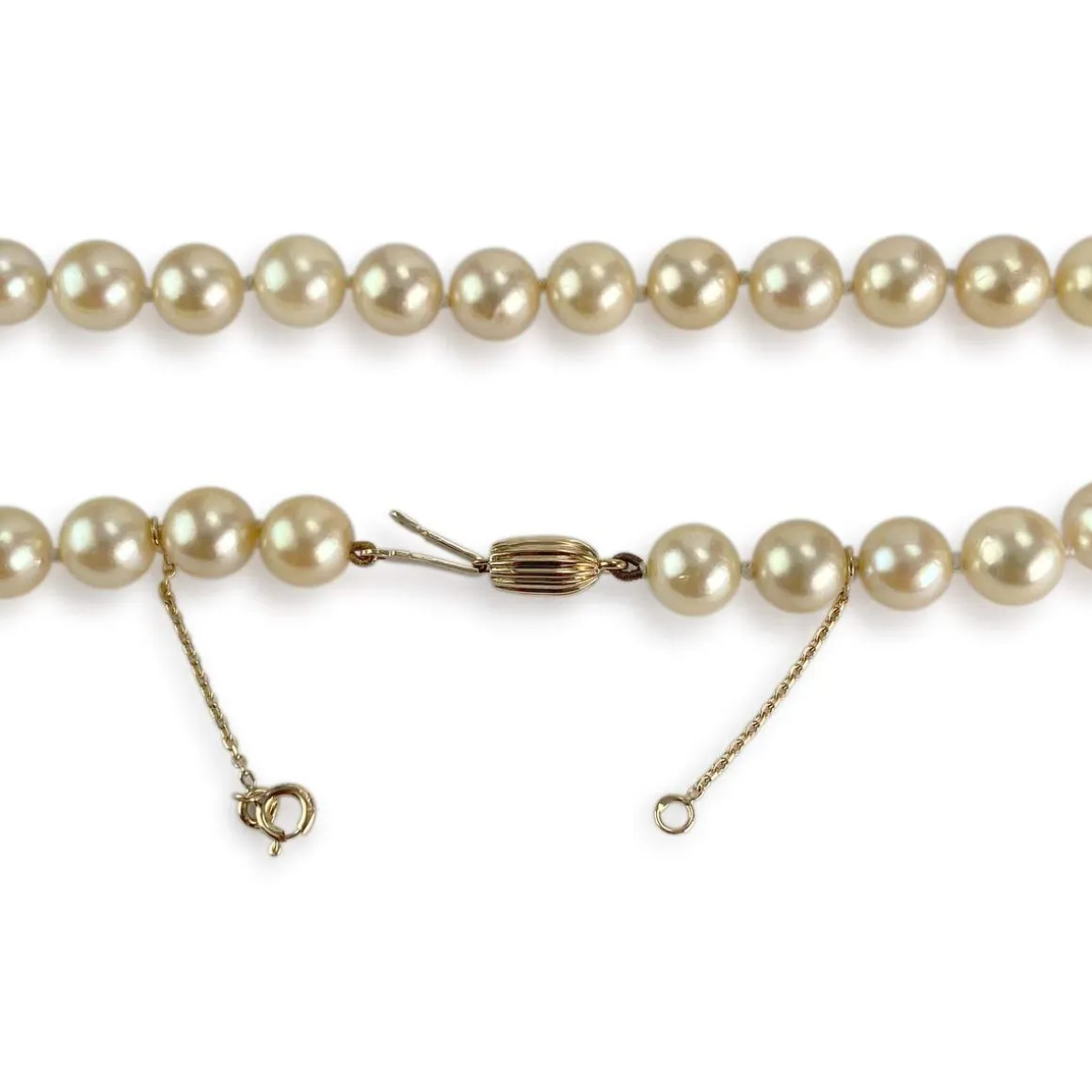 Collier d'occasion or 750 jaune perles de culture du Japon